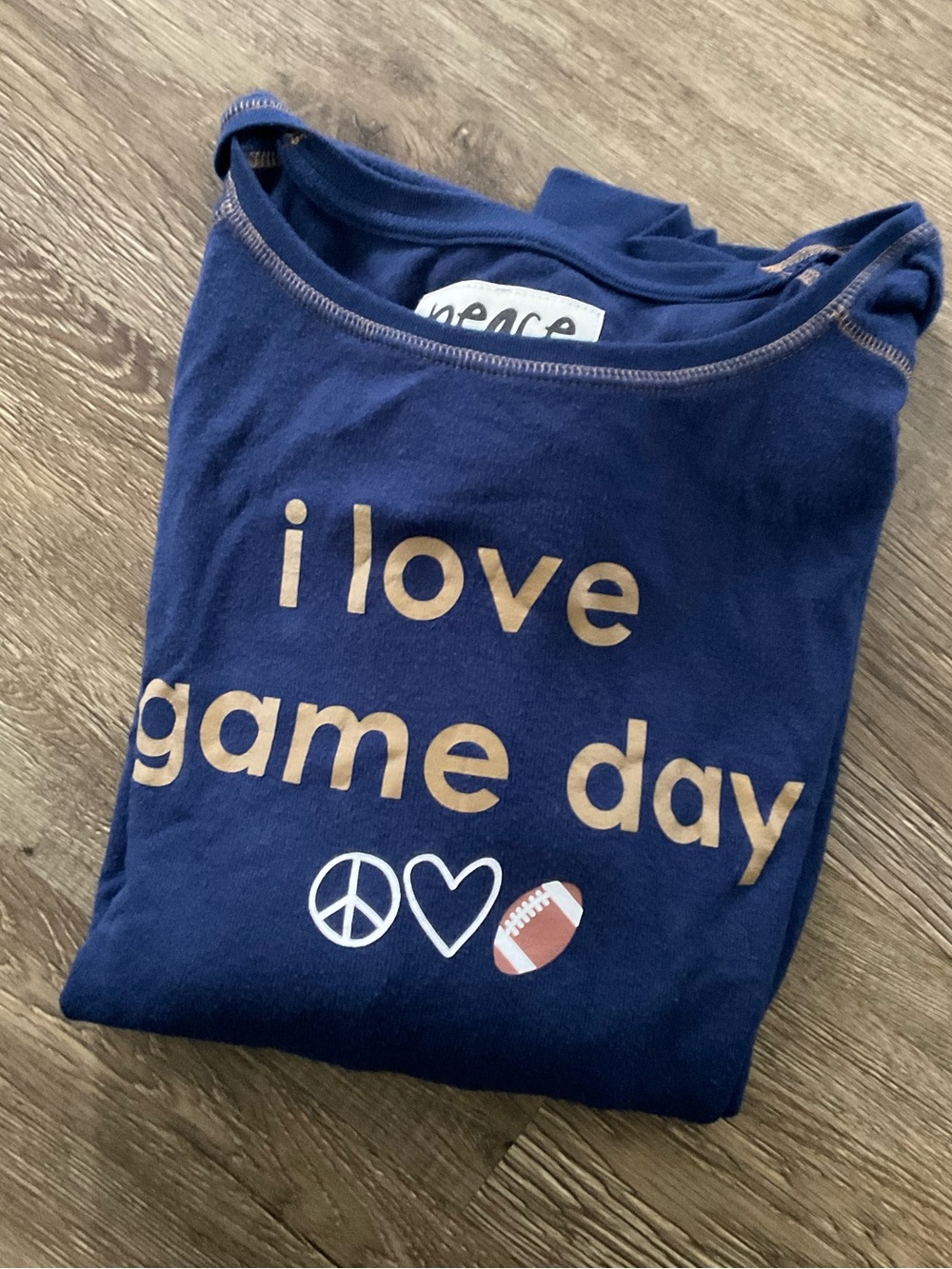 Peace Love World I Love Game Day Top